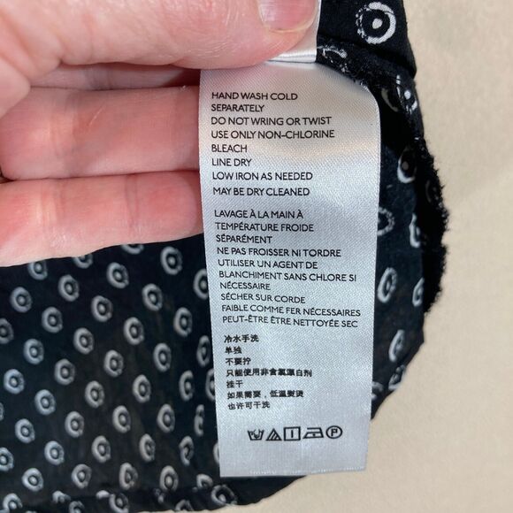 Maeve for Anthropologie Top Sz 4 Black Polka Dot Tank Business Casual Minimalist - Picture 3 of 9